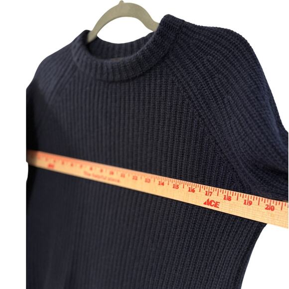 Jenni Kayne XS Oversized 100% Cashmere $425 Fisherman Sweater Crewneck Navy Blue - Picture 10 of 10